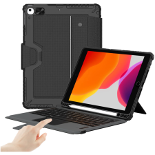 iPad Case 10.2" with Detachable Keyboard, Trackpad, Pencil Holder,Slide Camera Cover Compatible with iPad 7th/8th/9th Generation (Black)