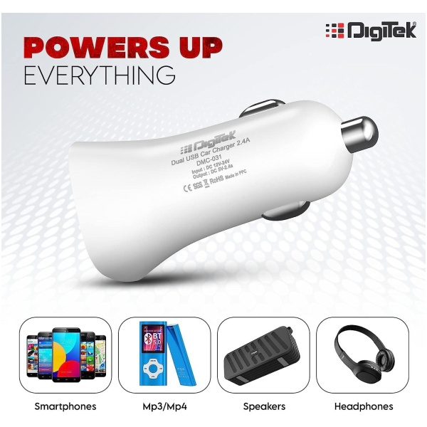 Digitek (DMC 031) High-Speed Dual USB Car Charger 2.4A - Image 6