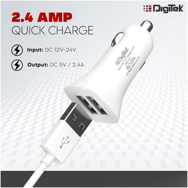 Digitek (DMC 031) High-Speed Dual USB Car Charger 2.4A - Image 2