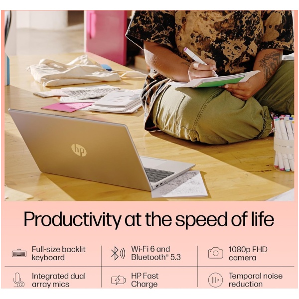 HP 15, 12th Gen Intel Core i5-1235U, 8GB DDR4, 512GB SSD, (Win11, Office21, Silver, 1.59kg) Anti-Glare, Micro-Edge, 15.6-inch(39.6cm) FHD Laptop, Intel UHD Graphics, FHD Camera, Backlit KB, fd0070tu - Image 3