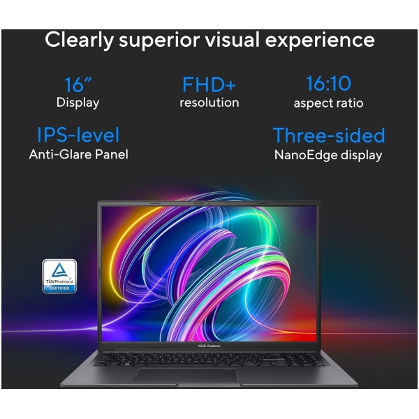 ASUS Vivobook 16X, 16" FHD+ (1920 x 1200), Intel Core i5-13420H Processor, (16GB RAM/512GB SSD/RTX 3050/Windows 11/M365 Basic(1Year)*/Office Home 2024/Indie Black/1.8 Kg), K3605VC-RP412WS - Image 3