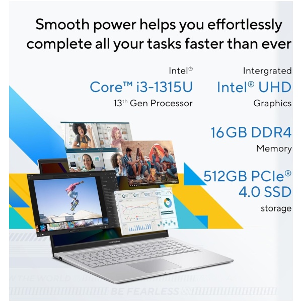 ASUS Vivobook 15, 15.6" FHD (1920 x 1080), Intel Core i3-1315U, (16GB RAM/512GB SSD/Intel® UHD/Win 11/M365 Basic (1Year)*/Backlit Keyboard/Office Home 2024/Cool Silver/1.70 kg), X1504VA-NJ2324WS - Image 9