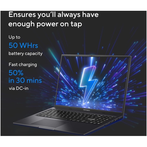 ASUS Vivobook 16X, 16" FHD+ (1920 x 1200), Intel Core i5-13420H Processor, (16GB RAM/512GB SSD/RTX 3050/Windows 11/M365 Basic(1Year)*/Office Home 2024/Indie Black/1.8 Kg), K3605VC-RP412WS - Image 5