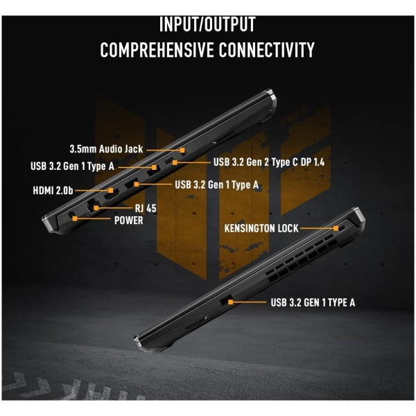 ASUS TUF Gaming A15, AMD Ryzen 7 7435HS, NVIDIA GeForce RTX 3050, 16GB RAM, 512GB SSD, FHD 144Hz 250 nits, 15.6", Windows 11, MS Office, Black, 2.30KG, FA566NCR-HN254WS Gaming Laptop - Image 5