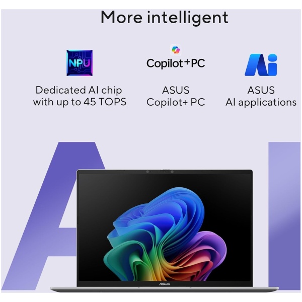 ASUS Vivobook 16,Snapdragon X,Copilot+ AI PC(Qualcomm Adreno iGPU/45TOPS/16GB RAM/512GB SSD/FHD+/16"/Backlit Keyboard/Windows 11/M365 Basic(1Year)*/Office Home 2024/Cool Silver/1.88 kg)X1607QA-MB050WS - Image 7