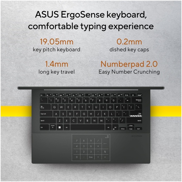 ASUS Vivobook Go 14, AMD Ryzen 5 7520U,Thin & Light Laptop (AMD Radeon iGPU/16GB RAM/512GB SSD/FHD/14/60Hz/42WHrs/Windows 11/M365 Basic (1Year)*/Office Home 2024/Mixed Black/1.38 kg) E1404FA-NK5542WS - Image 9